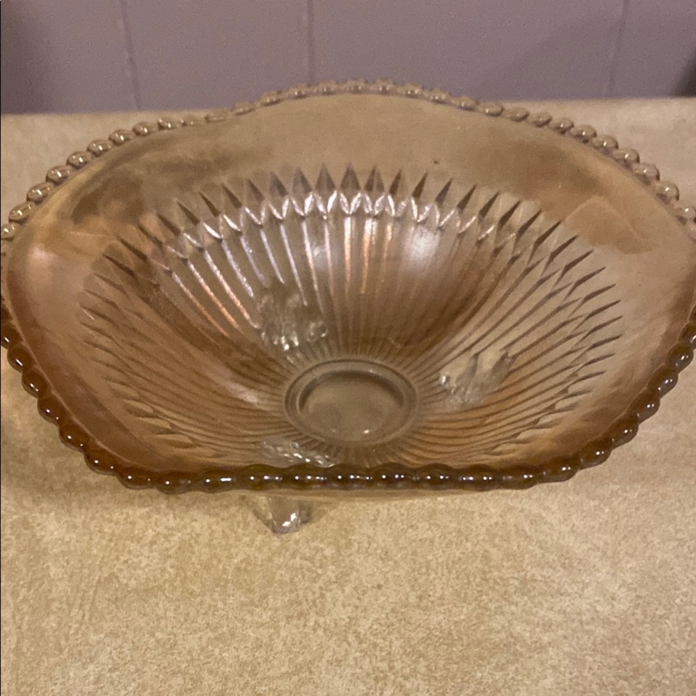Elegant iridescent gold Glass Bowl